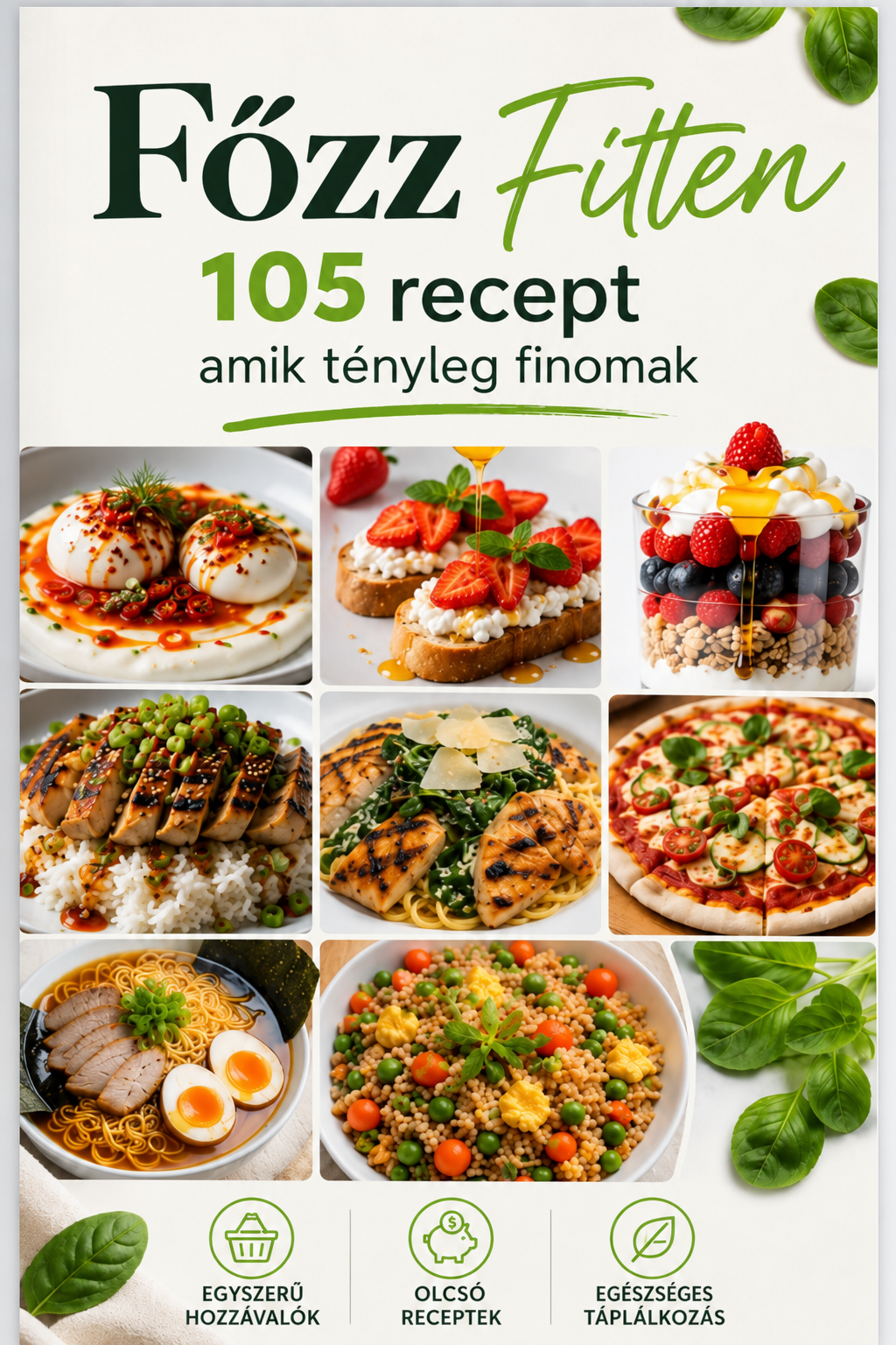 105 magas fehérjetartalmú recept + 14 napos étrend + bevásárlólista